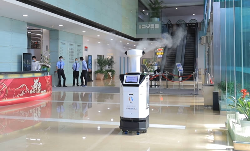 大廳防疫消毒AI智能服務機器人