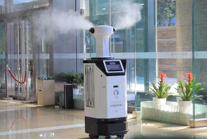 貴州消毒機器人幹霧消毒效果圖片